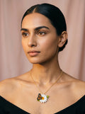 Monarch Daisy Pendant Necklace — Butterfly & Bloom on Gold Chain