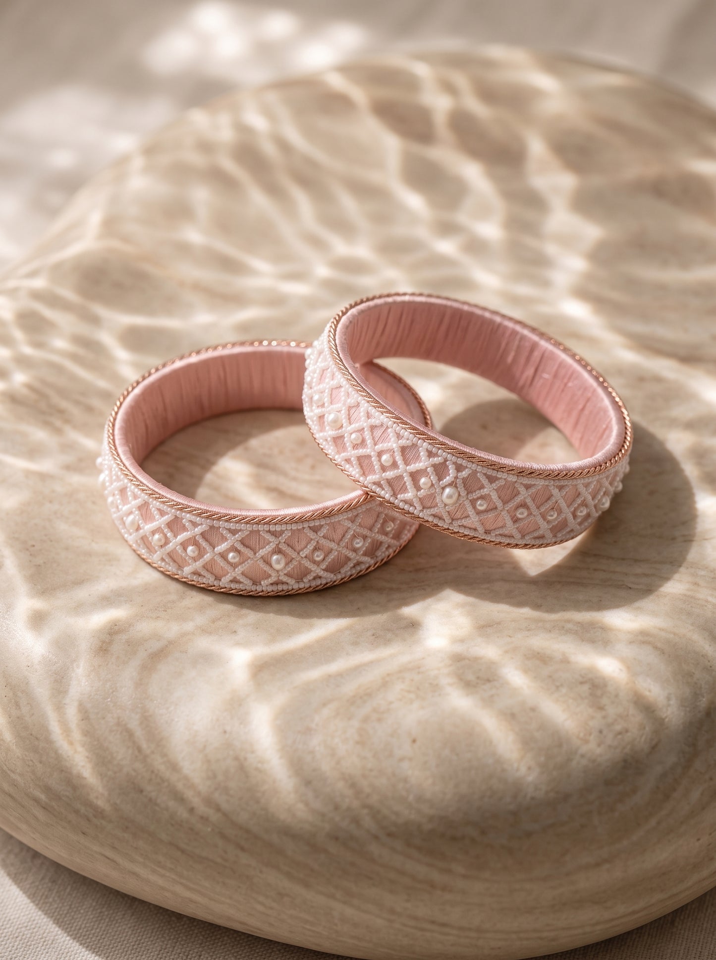 The Imperial Rose Pearl Lattice Kadas (Set of 2)
