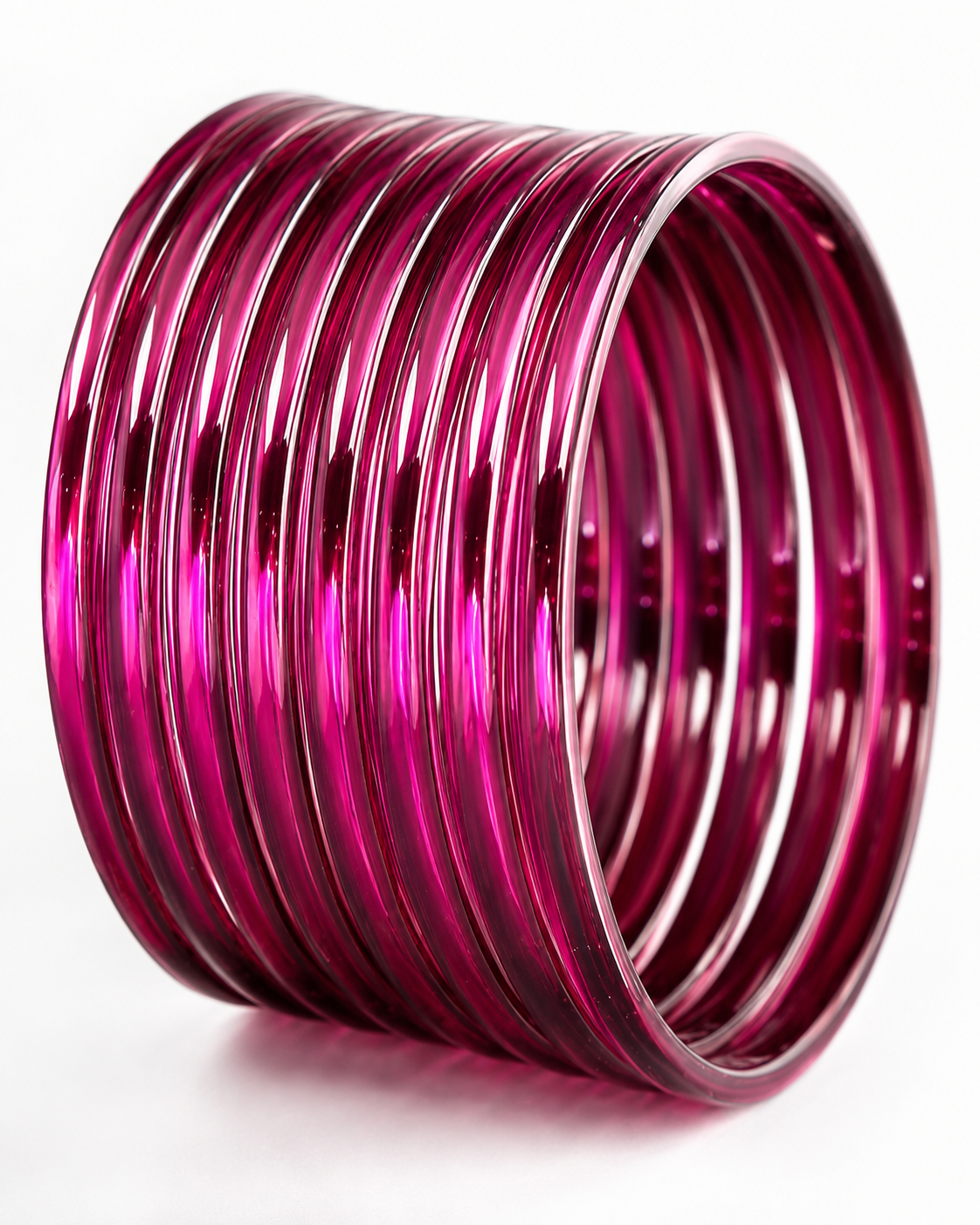 Magenta Jelly Bangles Set | Glossy Transparent Pink Bangles