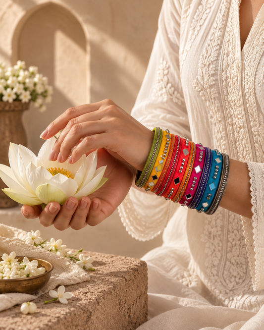 Mirror Sparkle Navratri Bangles