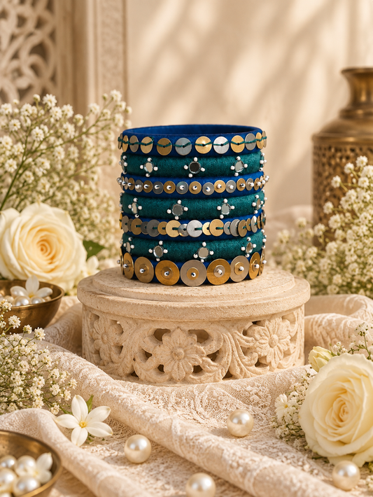 Ocean Blue Mirror Bangles