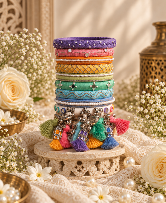 Pastel Tassel Navratri Bangles