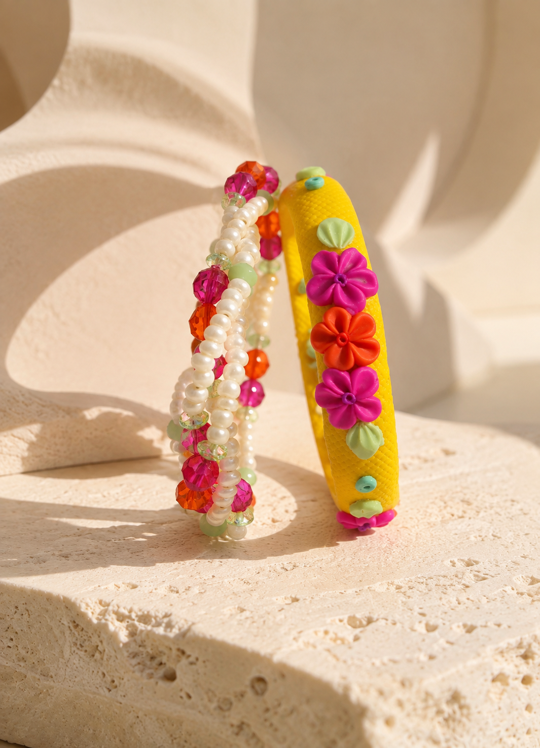 Sunshine Pop Florals Bangle Set