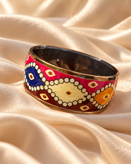 Heritage Mosaic Kada Set – 2-Piece Multicolor Statement Bangles