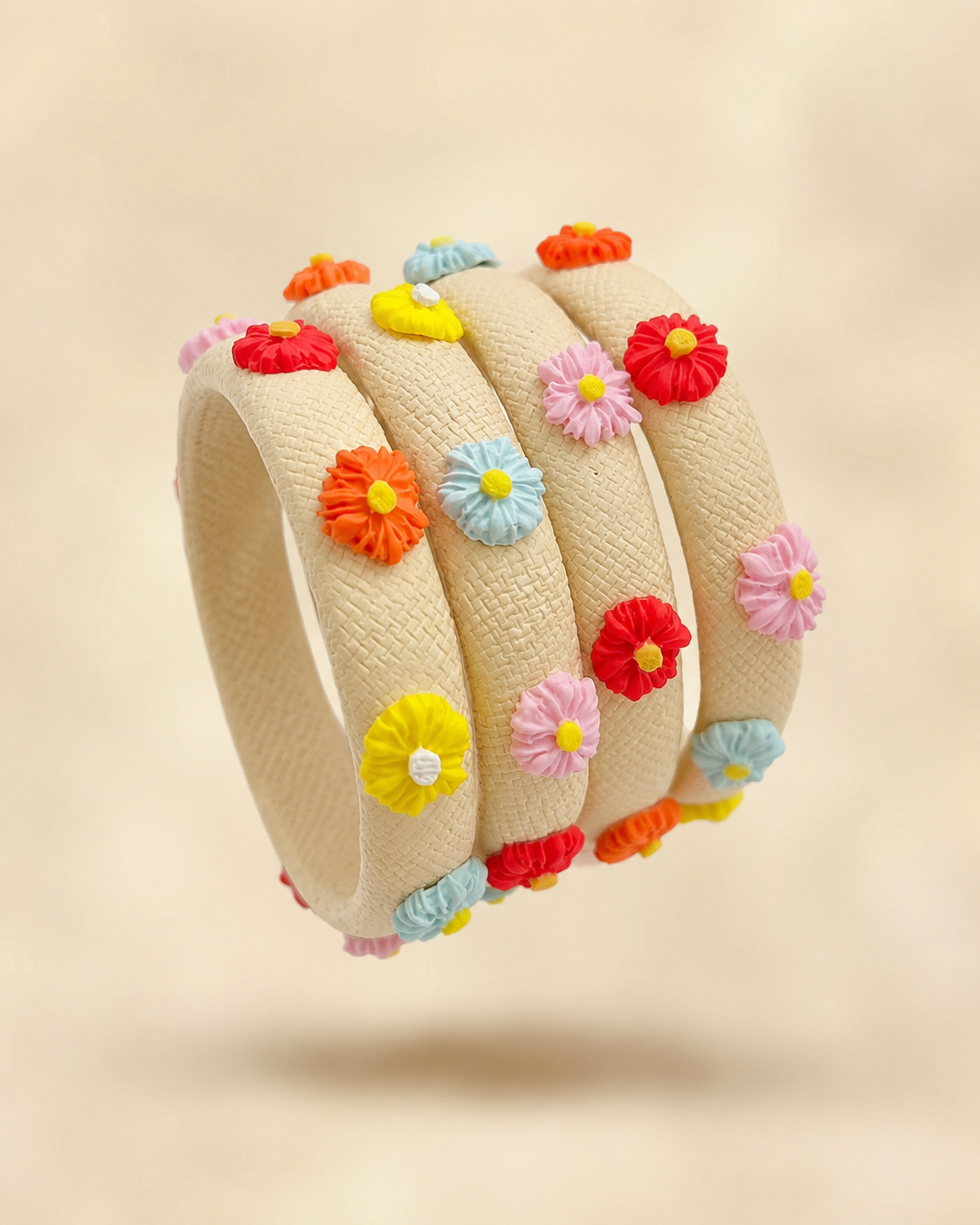 Moonlit Garden Grey Floral Bangle