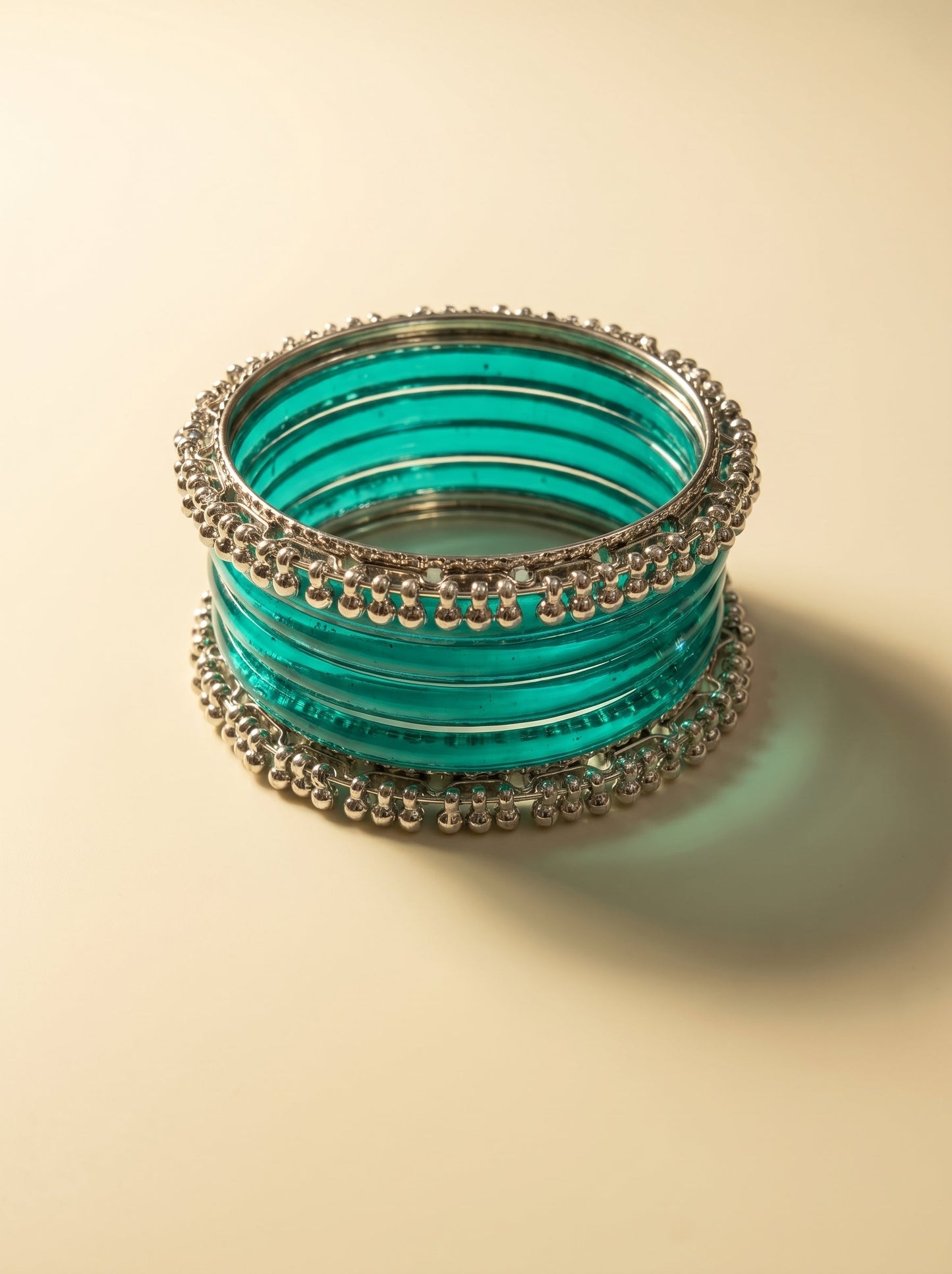 Teal Jelly Bangle with Ghungroo for single wrist | Turquoise Resin Bangles | Jelly Bangles