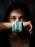 Turquoise Tide Lac Bangle Set — Hand-Braided Lac Stack