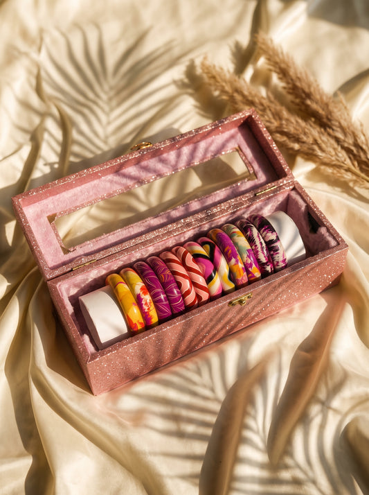 The Earth & Sunset Lacquer Bangle Set | Signature Zahvana Box