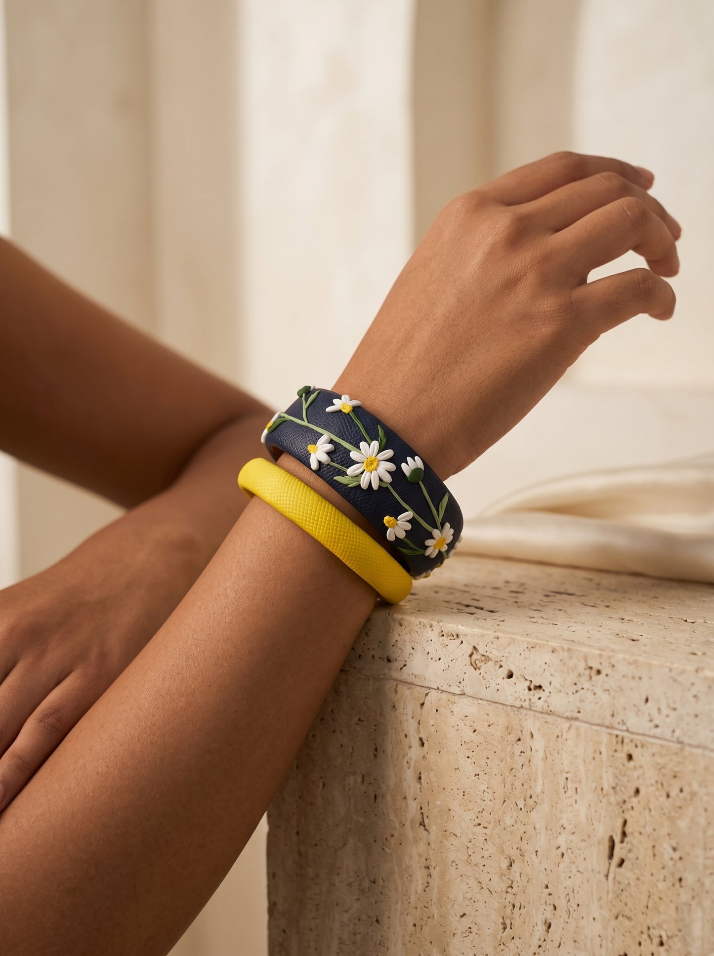 Heritage Inspired Polymer Clay Bangle - 100% Handcrafted