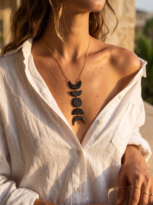 The Lunar Phase Clay Constellation Necklace