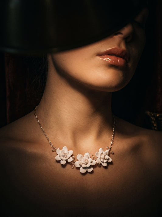 The Porcelain-Finish Clay Rose Blossom Chain