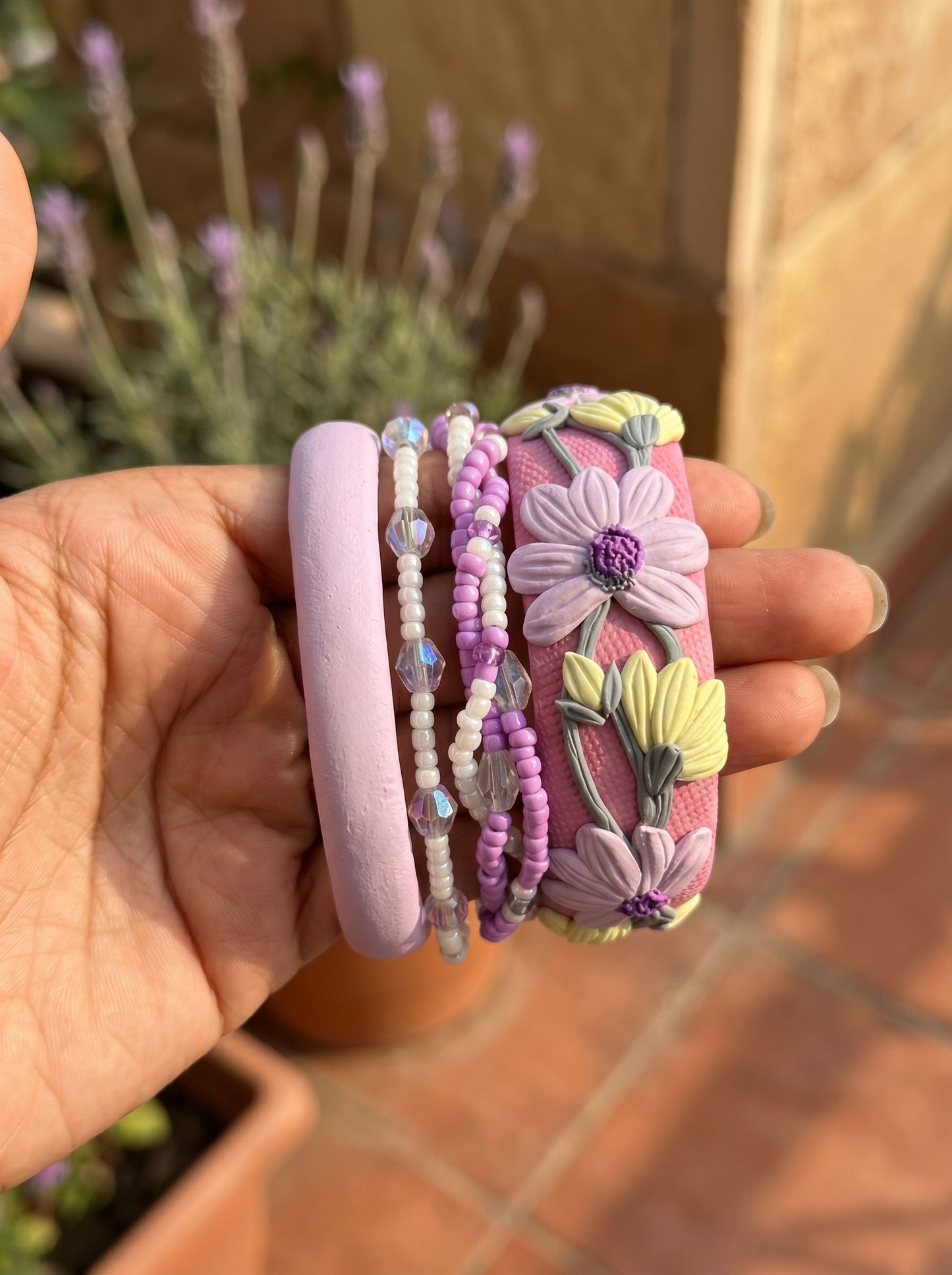 Handmade Couture Polymer Clay Bangle - 100% Handcrafted