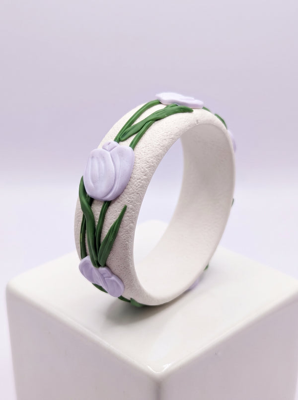 Artisanal Chic Polymer Clay Bangle - 100% Handcrafted