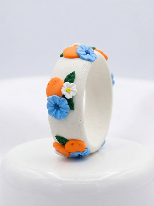 Earthy Organic Polymer Clay Bangle - 100% Handcrafted