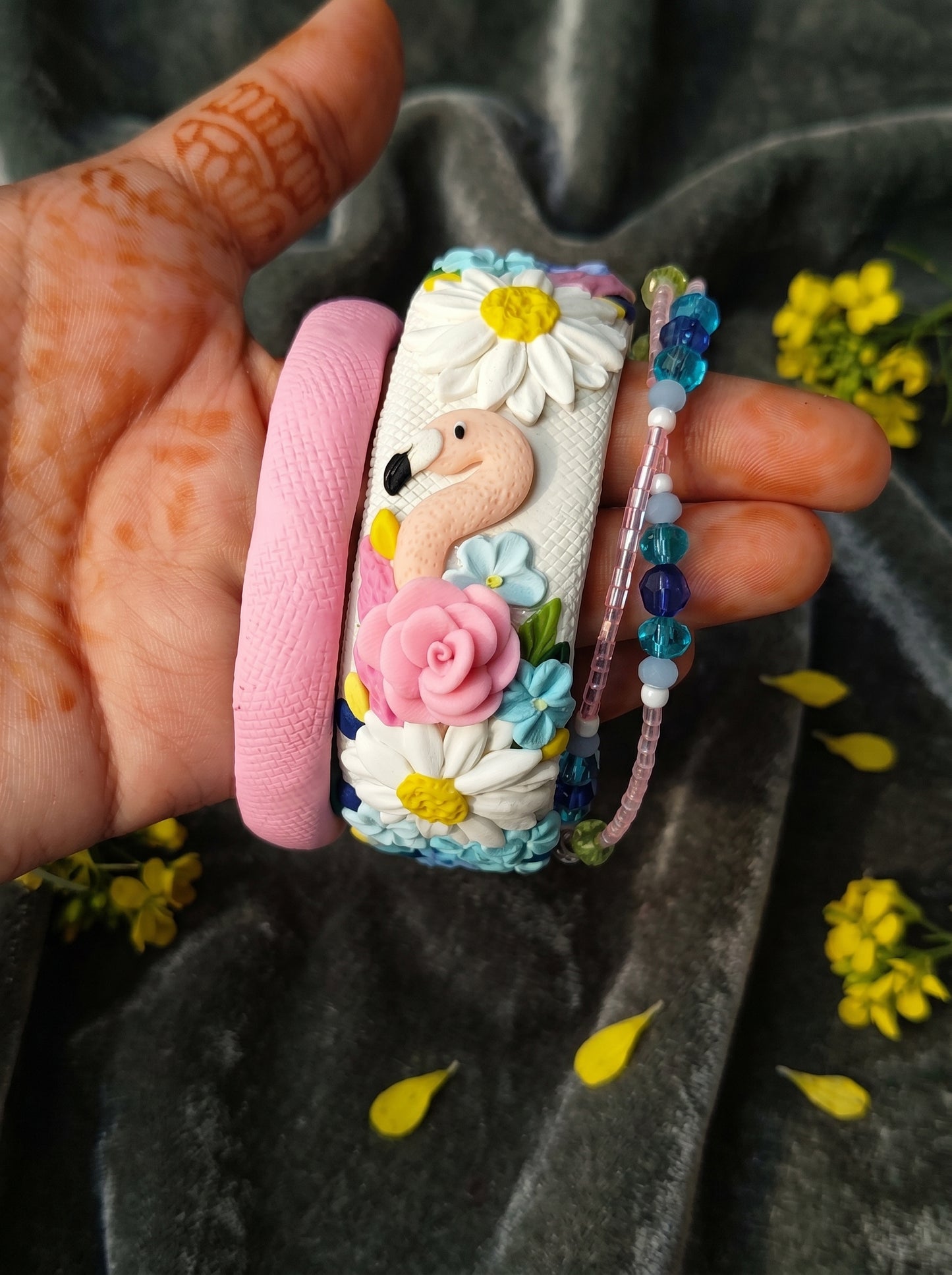 Modern Minimalist Polymer Clay Bangle - 100% Handcrafted