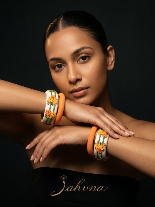 Sophisticated Matte Polymer Clay Bangle - 100% Handcrafted