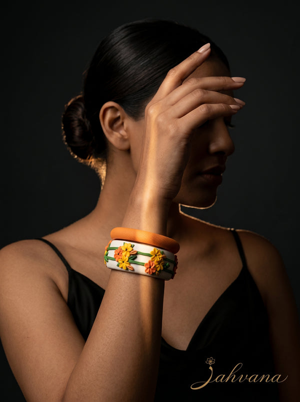 Sophisticated Matte Polymer Clay Bangle - 100% Handcrafted