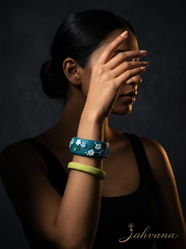 Contemporary Boho Polymer Clay Bangle - 100% Handcrafted