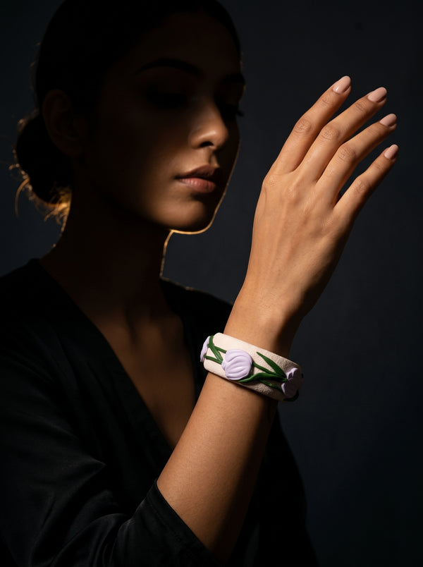 Artisanal Chic Polymer Clay Bangle - 100% Handcrafted