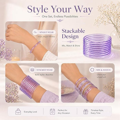 The Signature Jelly Bangle Stack | Translucent High-Gloss Finish