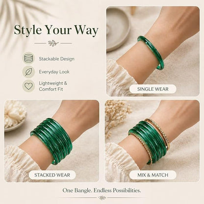 The Signature Jelly Bangle Stack | Translucent High-Gloss Finish