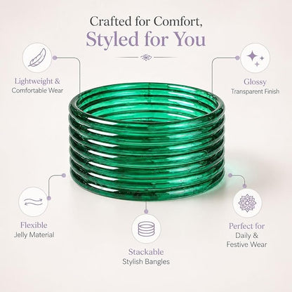 The Signature Jelly Bangle Stack | Translucent High-Gloss Finish