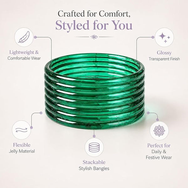 The Signature Jelly Bangle Stack | Translucent High-Gloss Finish