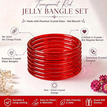 The Signature Jelly Bangle Stack | Translucent High-Gloss Finish