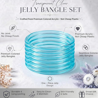 The Signature Jelly Bangle Stack | Translucent High-Gloss Finish