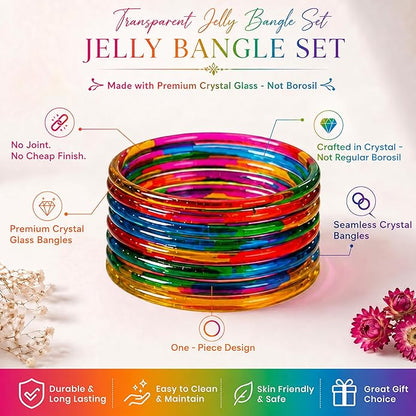 The Signature Jelly Bangle Stack | Translucent High-Gloss Finish