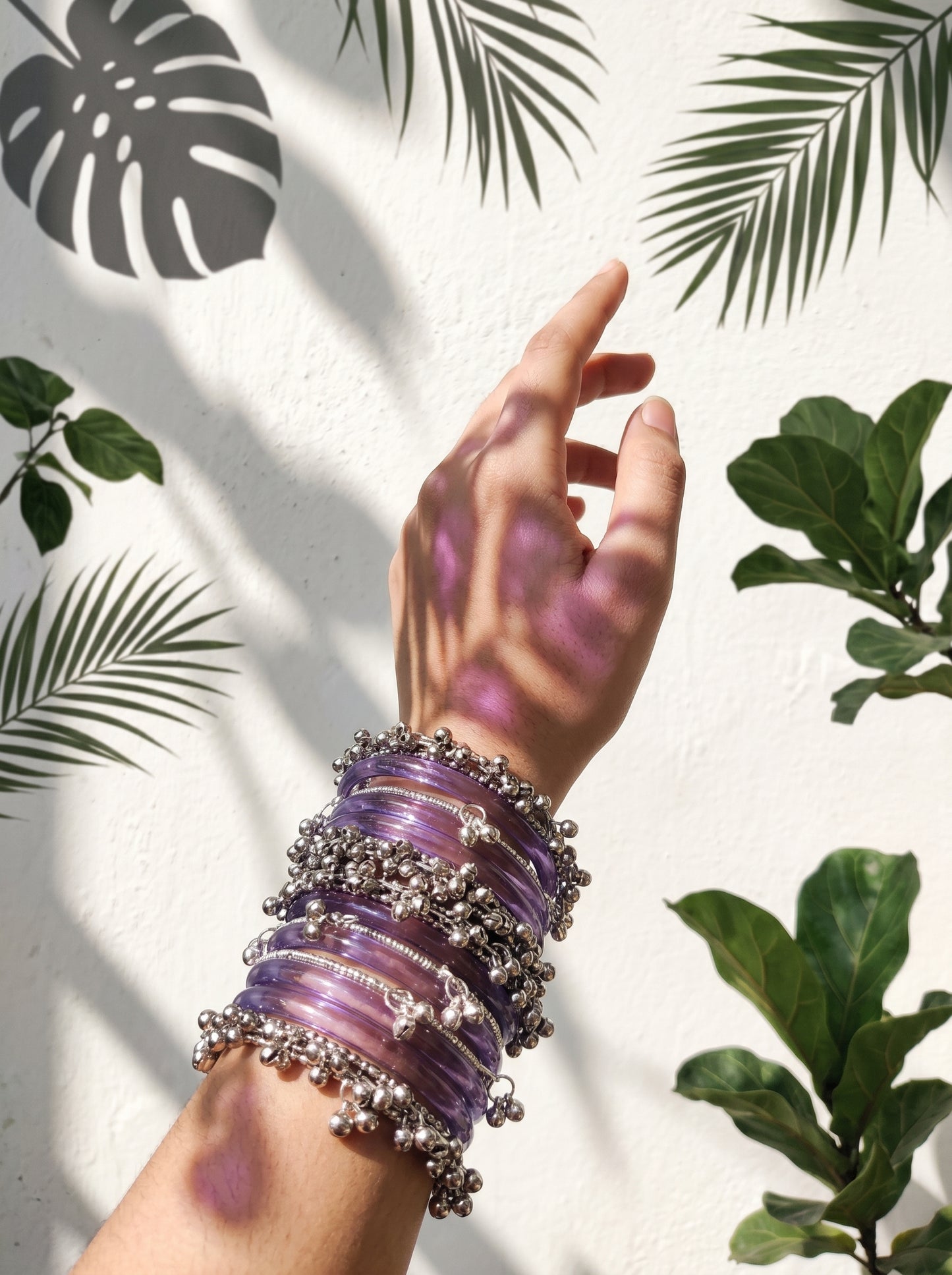 Purple Jelly  Bangle with Ghungroo for single wrist | Lavender Resin Bangles | jelly bangles