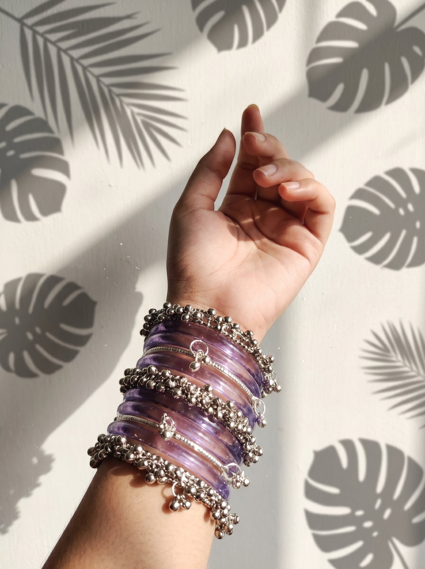 Purple Jelly  Bangle with Ghungroo for single wrist | Lavender Resin Bangles | jelly bangles