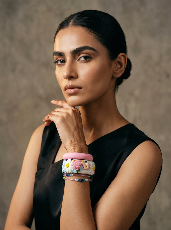 Modern Minimalist Polymer Clay Bangle - 100% Handcrafted