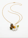 Monarch Daisy Pendant Necklace — Butterfly & Bloom on Gold Chain