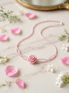 Pink Rose Beaded Choker — Sculpted Rose on Blush Bead Strands