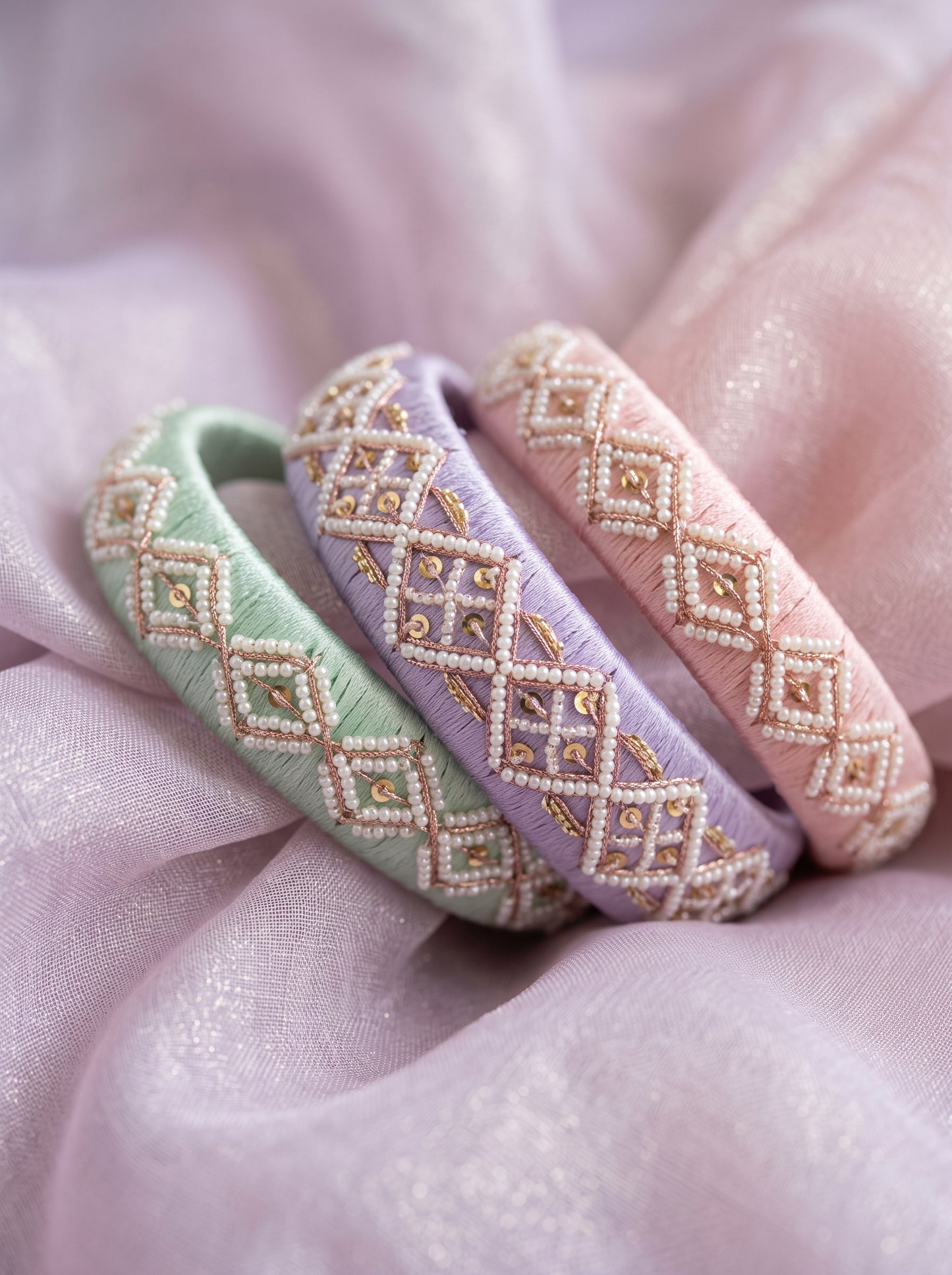 The Pastel Sorbet Pearl & Sequin Stack