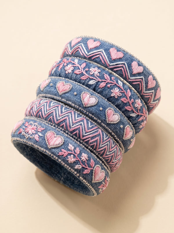 The Heritage Denim & Chikankari Heart Stack