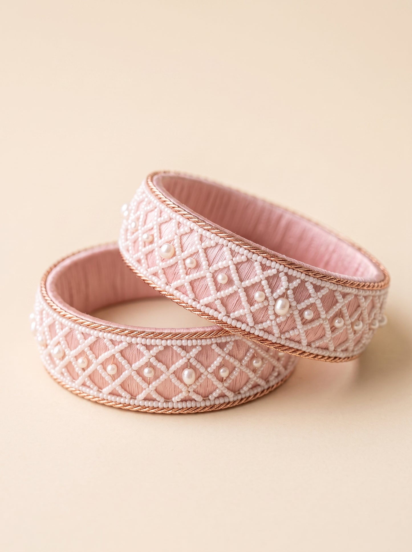 The Imperial Rose Pearl Lattice Kadas (Set of 2)
