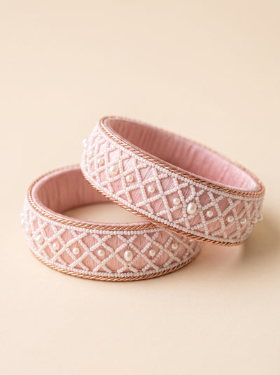 The Imperial Rose Pearl Lattice Kadas (Set of 2)