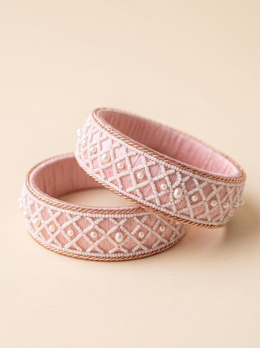 The Imperial Rose Pearl Lattice Kadas (Set of 2)
