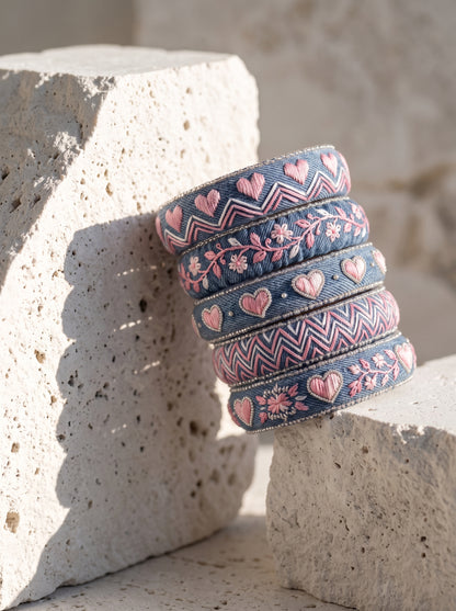 The Heritage Denim & Chikankari Heart Stack