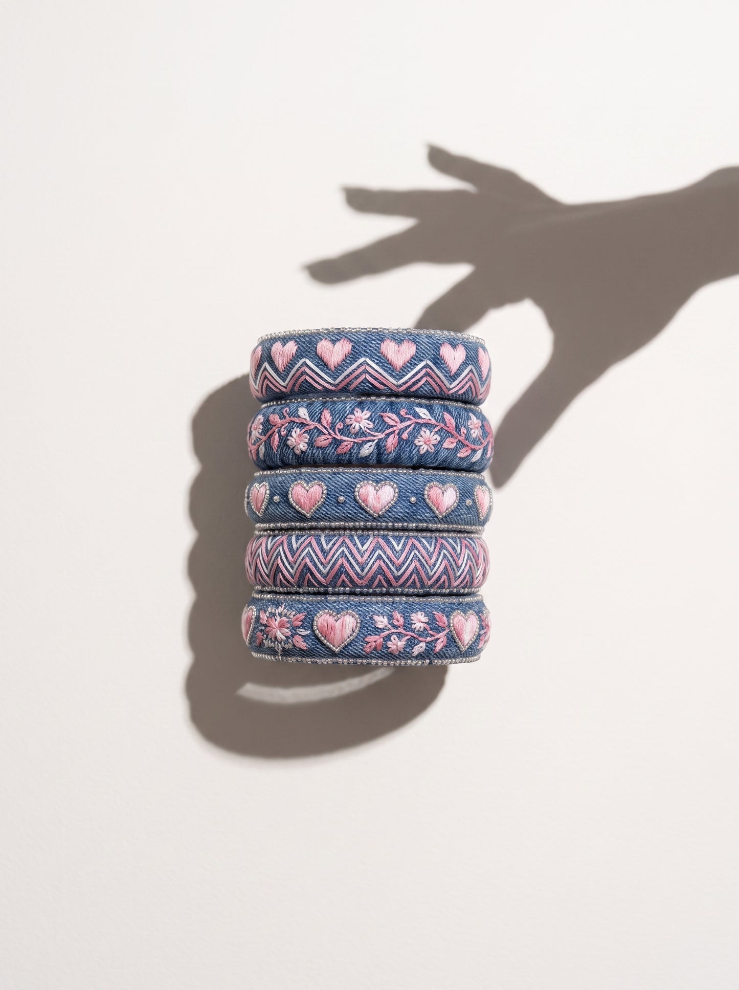 The Heritage Denim & Chikankari Heart Stack