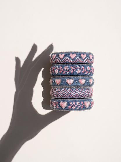 The Heritage Denim & Chikankari Heart Stack