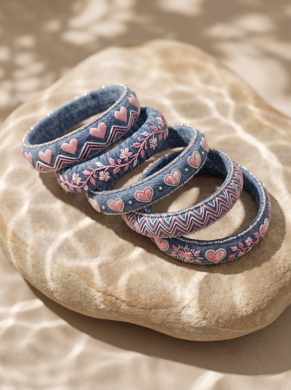 The Heritage Denim & Chikankari Heart Stack