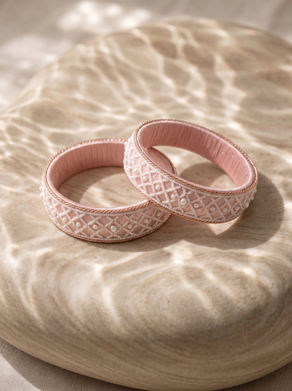The Imperial Rose Pearl Lattice Kadas (Set of 2)