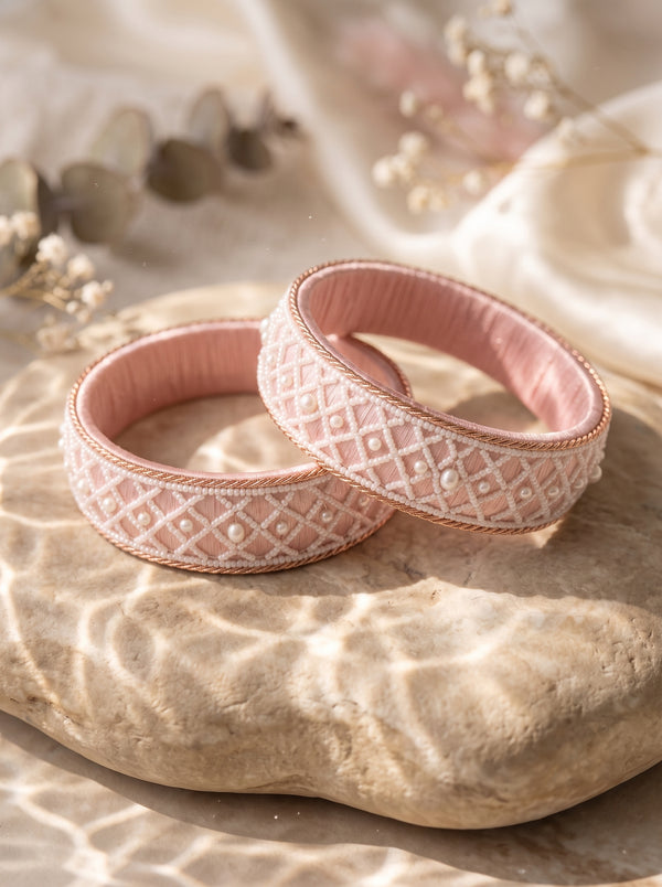 The Imperial Rose Pearl Lattice Kadas (Set of 2)