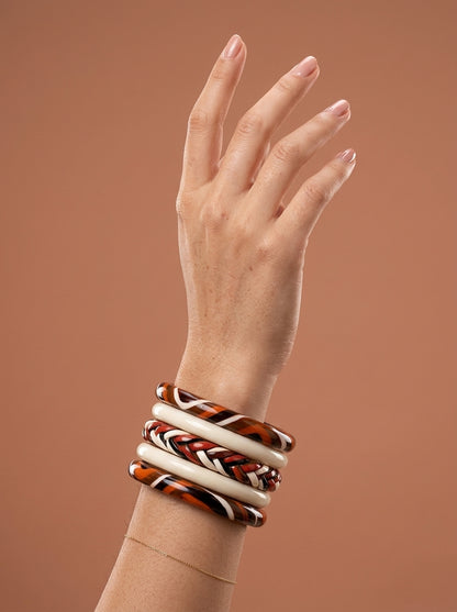 Terracotta Tribe Lac Bangle Set — Hand-Braided Lac Stack