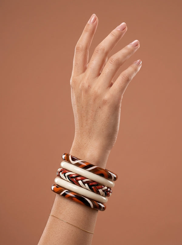 Terracotta Tribe Lac Bangle Set — Hand-Braided Lac Stack