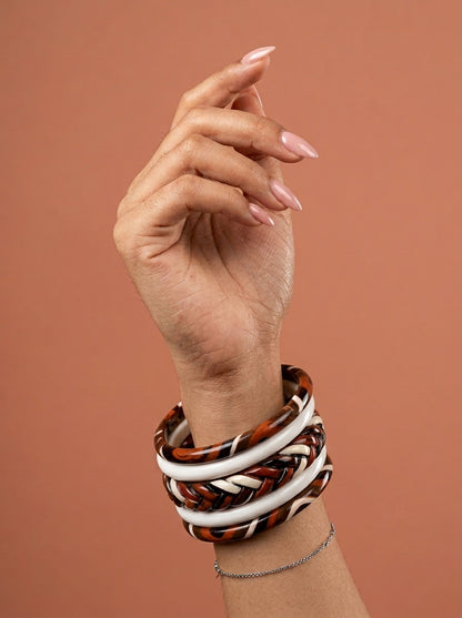 Terracotta Tribe Lac Bangle Set — Hand-Braided Lac Stack