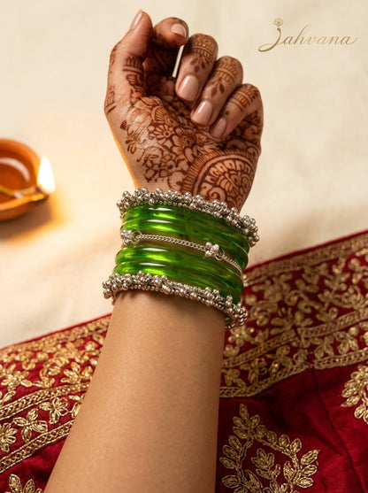 Green Jelly  Bangle with Ghungroo for single wrist | Lime Resin Bangles | Jelly Bangles